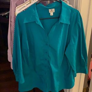 Teal button up shirt